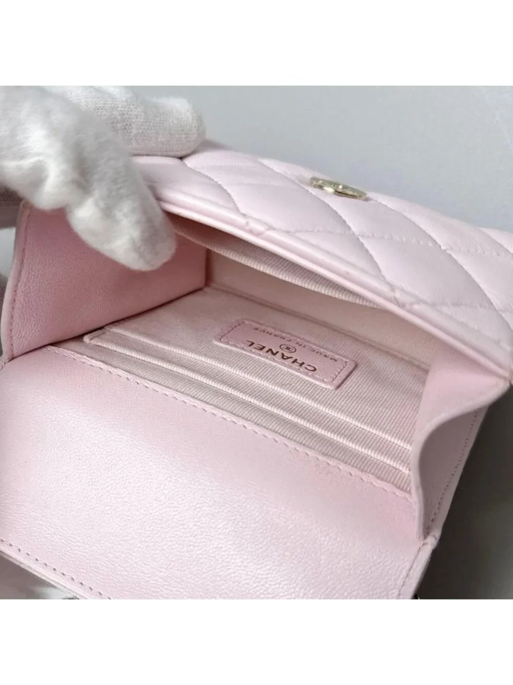 Chanel Mini Quilted Chain Shoulder Bag Pink Lambskin